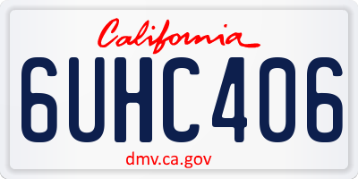 CA license plate 6UHC406