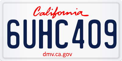 CA license plate 6UHC409