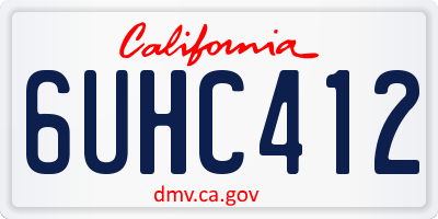 CA license plate 6UHC412