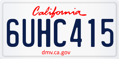 CA license plate 6UHC415