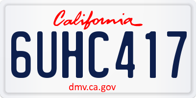 CA license plate 6UHC417