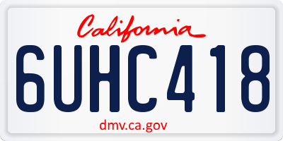 CA license plate 6UHC418