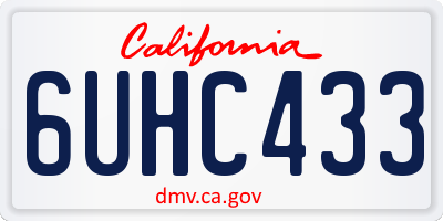 CA license plate 6UHC433