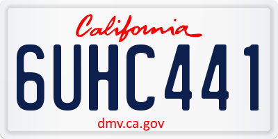 CA license plate 6UHC441