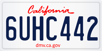 CA license plate 6UHC442