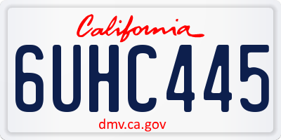 CA license plate 6UHC445