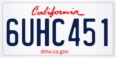 CA license plate 6UHC451
