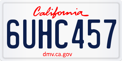 CA license plate 6UHC457