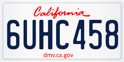 CA license plate 6UHC458