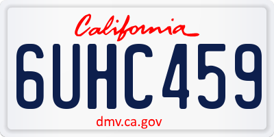 CA license plate 6UHC459