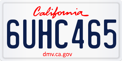 CA license plate 6UHC465