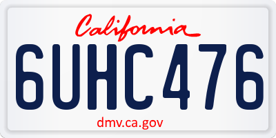 CA license plate 6UHC476