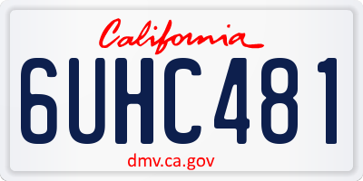 CA license plate 6UHC481
