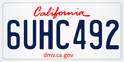 CA license plate 6UHC492