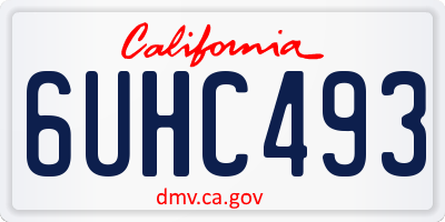 CA license plate 6UHC493