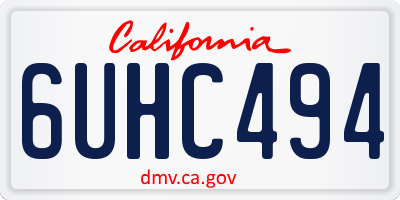 CA license plate 6UHC494