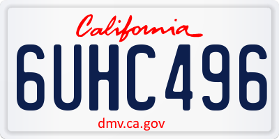 CA license plate 6UHC496