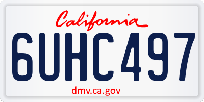 CA license plate 6UHC497