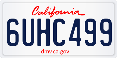 CA license plate 6UHC499