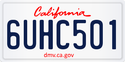 CA license plate 6UHC501