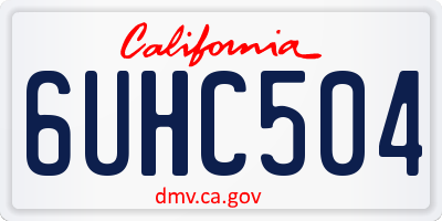 CA license plate 6UHC504