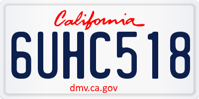 CA license plate 6UHC518