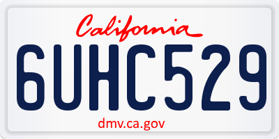 CA license plate 6UHC529