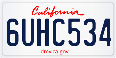 CA license plate 6UHC534