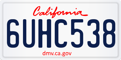 CA license plate 6UHC538