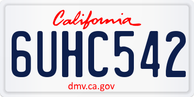 CA license plate 6UHC542