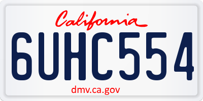 CA license plate 6UHC554
