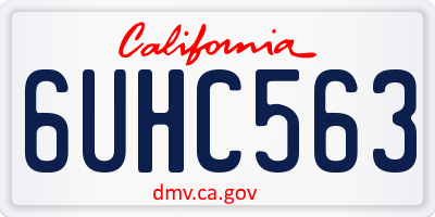CA license plate 6UHC563