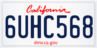 CA license plate 6UHC568