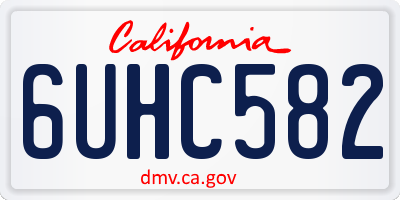CA license plate 6UHC582