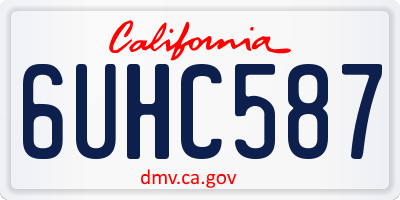 CA license plate 6UHC587