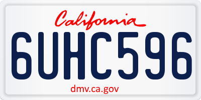 CA license plate 6UHC596