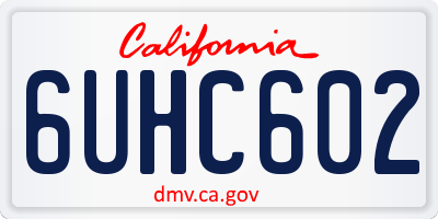 CA license plate 6UHC602