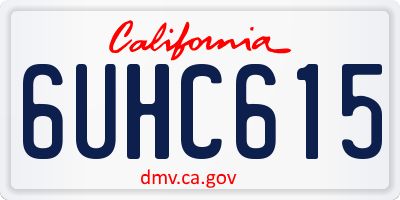 CA license plate 6UHC615