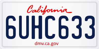 CA license plate 6UHC633