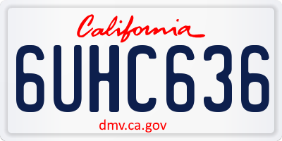 CA license plate 6UHC636