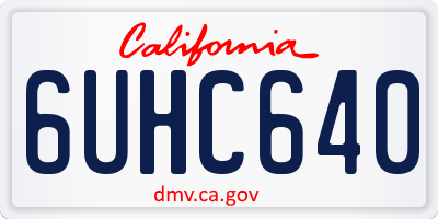 CA license plate 6UHC640