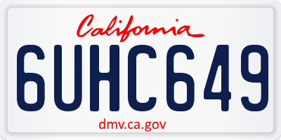 CA license plate 6UHC649