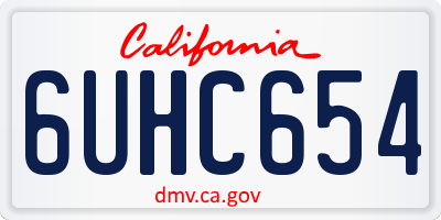 CA license plate 6UHC654