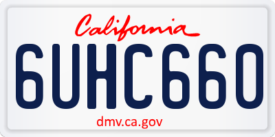 CA license plate 6UHC660