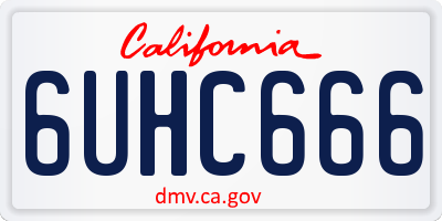 CA license plate 6UHC666