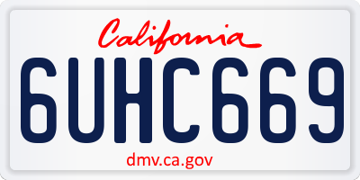 CA license plate 6UHC669