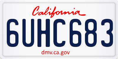 CA license plate 6UHC683