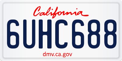 CA license plate 6UHC688