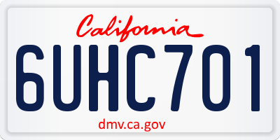 CA license plate 6UHC701