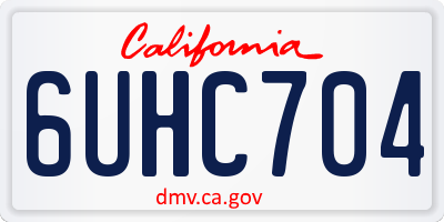 CA license plate 6UHC704